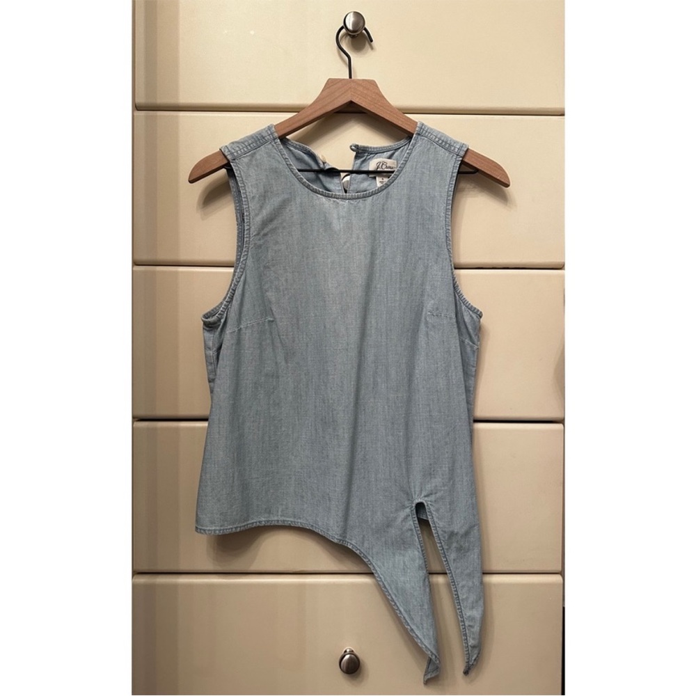 J. Crew Light Blue Asymmetrical Tank Top